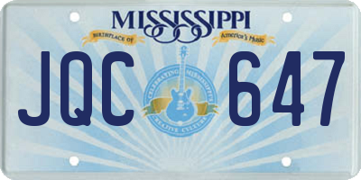 MS license plate JQC647