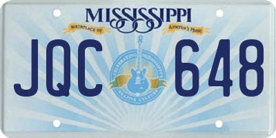 MS license plate JQC648