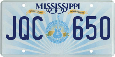 MS license plate JQC650