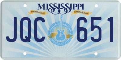 MS license plate JQC651