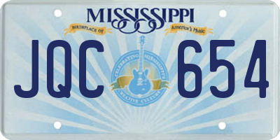 MS license plate JQC654