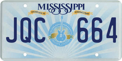 MS license plate JQC664
