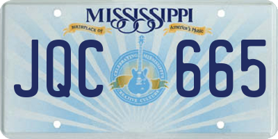 MS license plate JQC665
