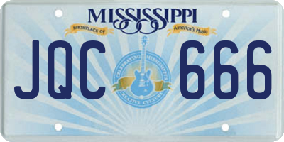 MS license plate JQC666