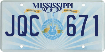 MS license plate JQC671