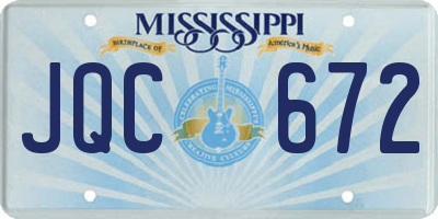 MS license plate JQC672