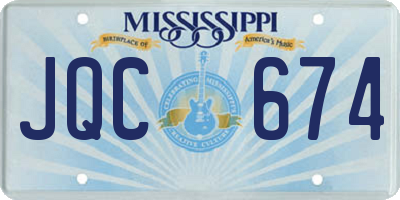 MS license plate JQC674