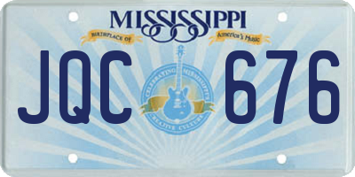 MS license plate JQC676