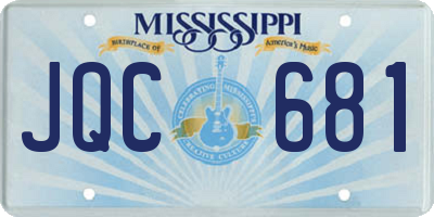 MS license plate JQC681