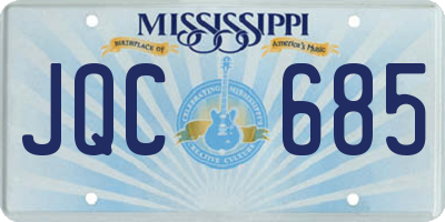 MS license plate JQC685