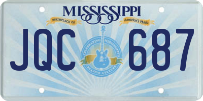 MS license plate JQC687
