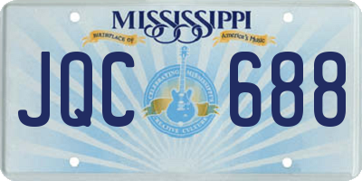 MS license plate JQC688