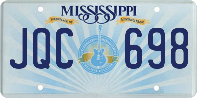 MS license plate JQC698