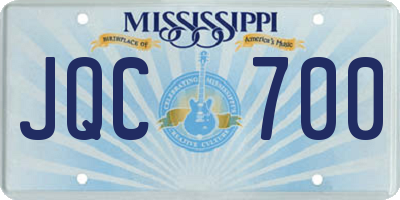 MS license plate JQC700