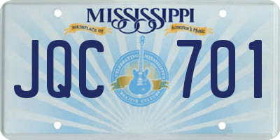 MS license plate JQC701