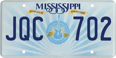 MS license plate JQC702