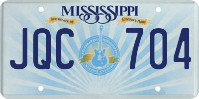 MS license plate JQC704