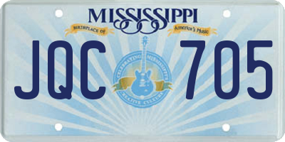 MS license plate JQC705