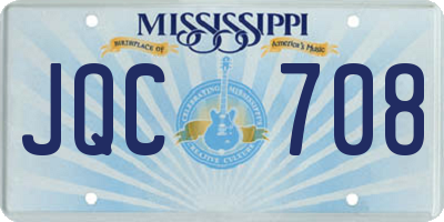 MS license plate JQC708
