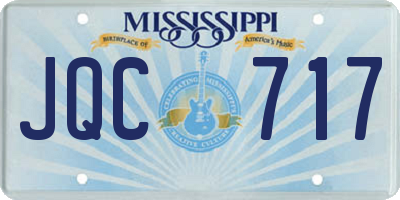 MS license plate JQC717