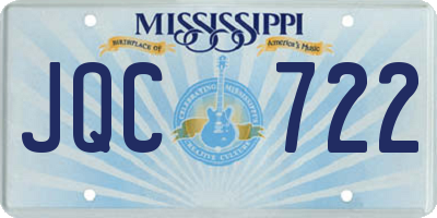 MS license plate JQC722