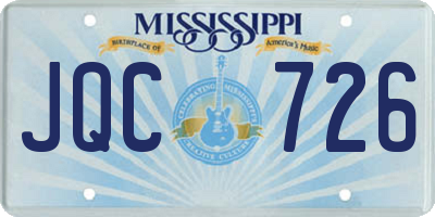 MS license plate JQC726