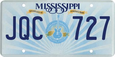 MS license plate JQC727