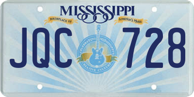 MS license plate JQC728