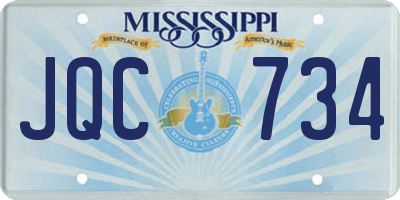 MS license plate JQC734