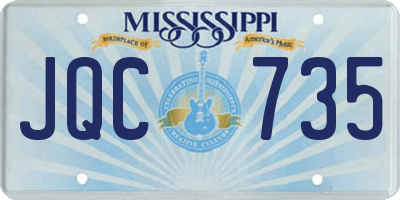 MS license plate JQC735