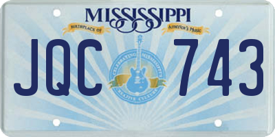 MS license plate JQC743