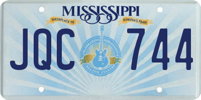 MS license plate JQC744