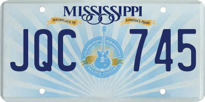 MS license plate JQC745