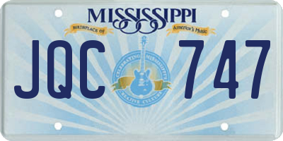 MS license plate JQC747