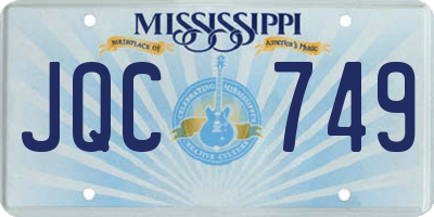 MS license plate JQC749