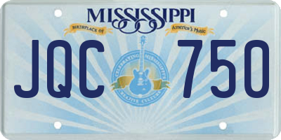 MS license plate JQC750