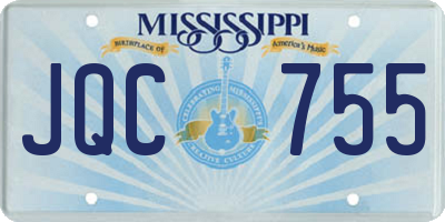 MS license plate JQC755