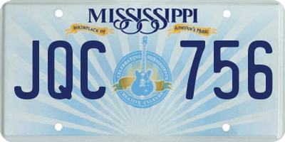 MS license plate JQC756