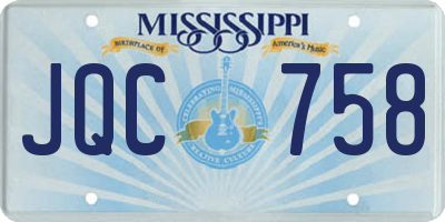 MS license plate JQC758