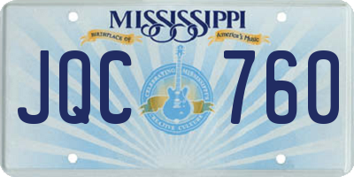 MS license plate JQC760