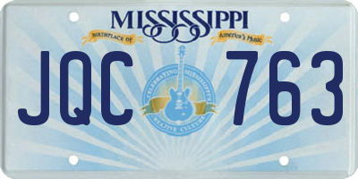 MS license plate JQC763