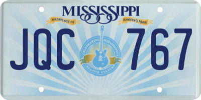 MS license plate JQC767