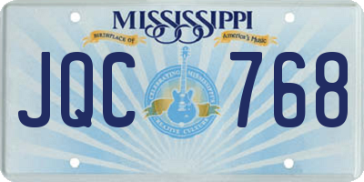 MS license plate JQC768