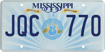 MS license plate JQC770