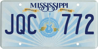 MS license plate JQC772