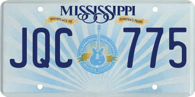 MS license plate JQC775
