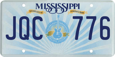 MS license plate JQC776