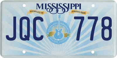 MS license plate JQC778