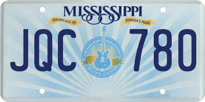 MS license plate JQC780