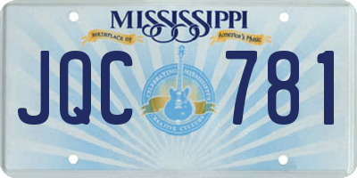 MS license plate JQC781
